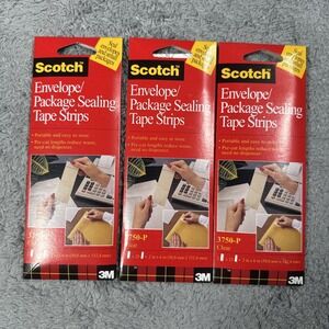 VTG Scotch 3750-P Envelope Package Sealing Tape Strips 2x6 Clear 3 Packs 146 TTL